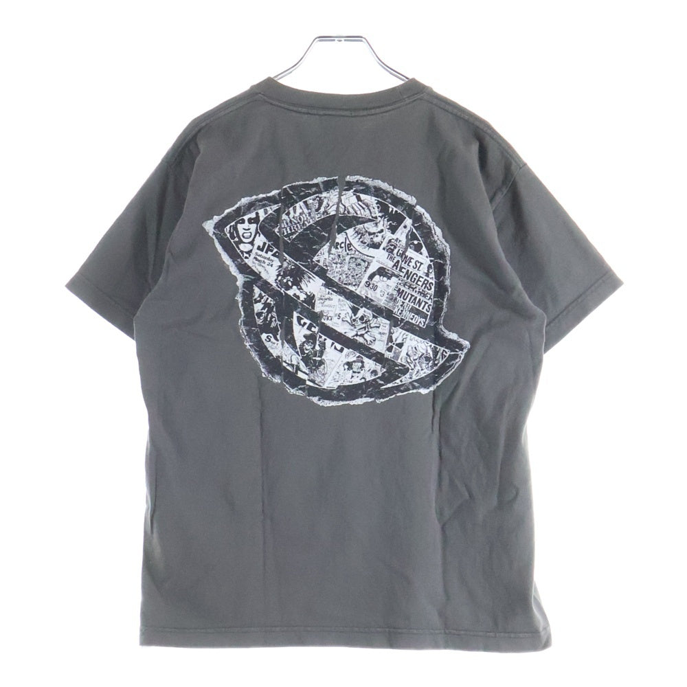 NO BRAND(ノーブランド) LOST ロストサーフボード フロントプリント 半袖Tシャツカットソー グレー