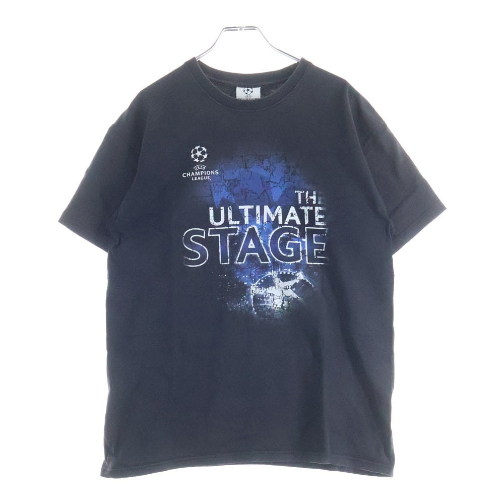 NO BRAND(ノーブランド) UEFA CHAMPIONS LEAGUE サッカー チャンピオンズリーグ 半袖Tシャツカットソー ブラック