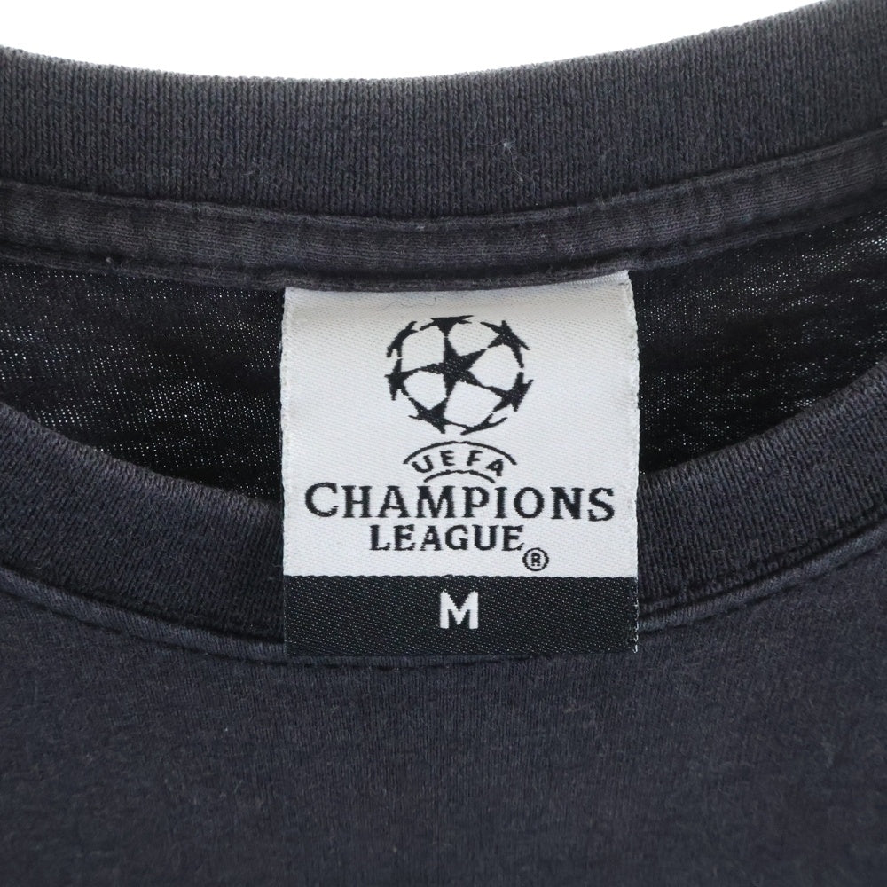 NO BRAND(ノーブランド) UEFA CHAMPIONS LEAGUE サッカー チャンピオンズリーグ 半袖Tシャツカットソー ブラック