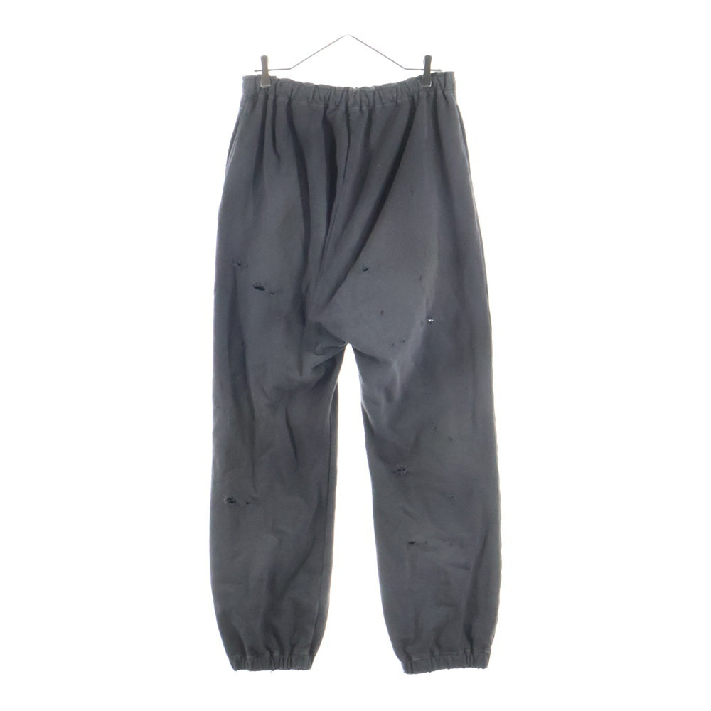 TTT_MSW(ティーモダンストリートウェア) 23AW ダメージ加工 スウェットパンツ ブラック TT-2023AW-PT13