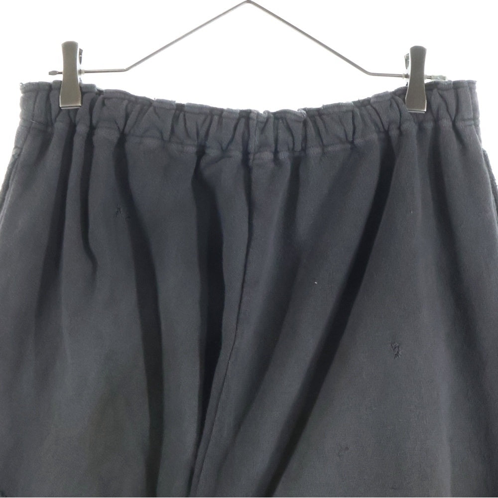 TTT_MSW(ティーモダンストリートウェア) 23AW ダメージ加工 スウェットパンツ ブラック TT-2023AW-PT13