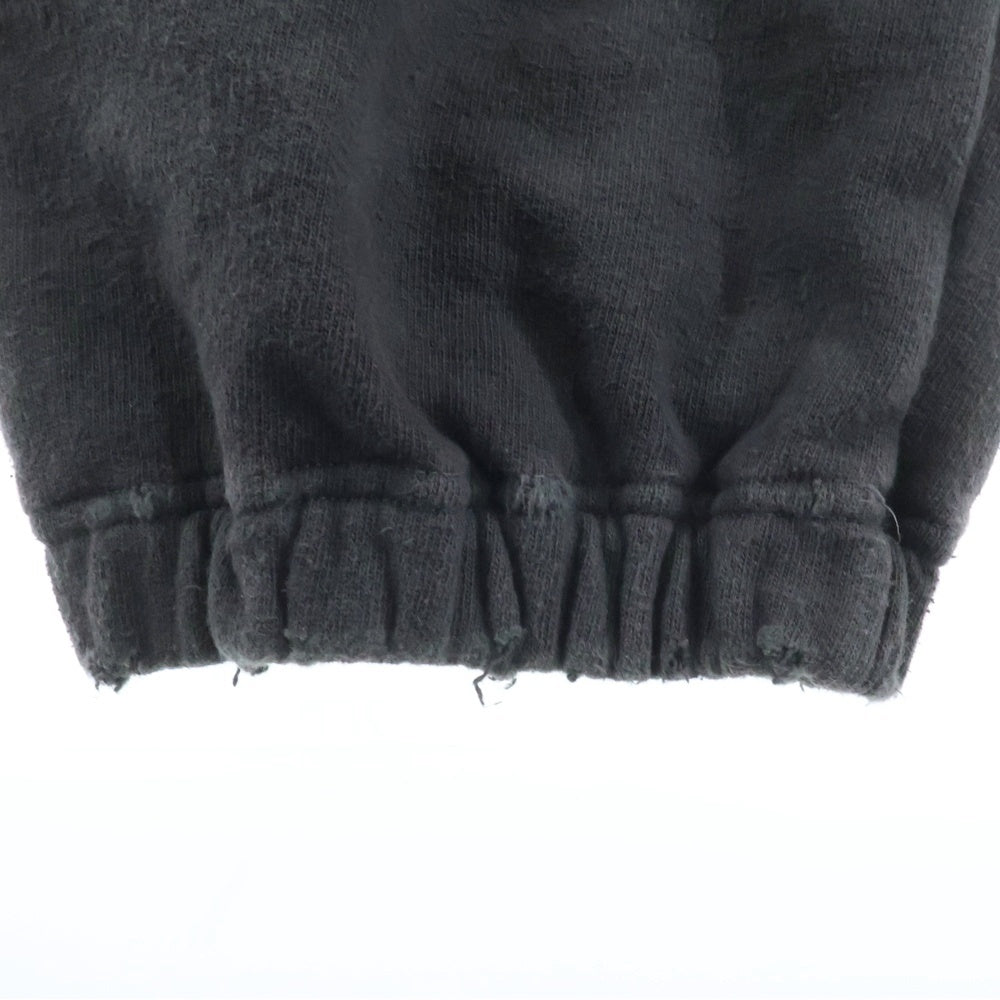 TTT_MSW(ティーモダンストリートウェア) 23AW ダメージ加工 スウェットパンツ ブラック TT-2023AW-PT13