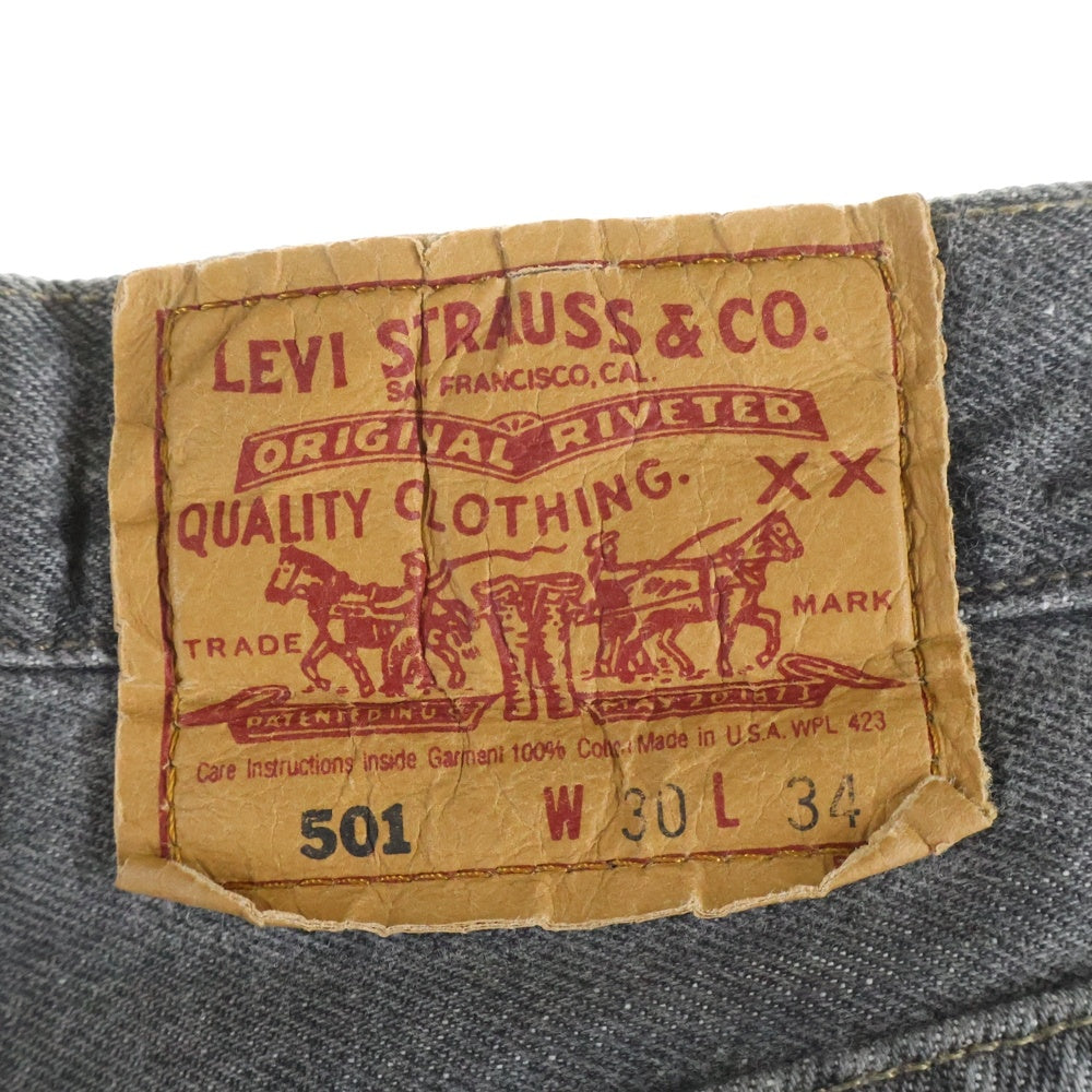 Levi's(リーバイス) 90s USA製 先染めストレートデニムパンツ ブラック 501-0658