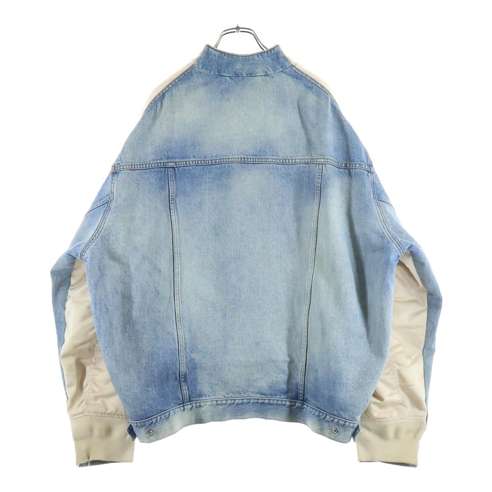 BALENCIAGA(バレンシアガ) デニム切替ナイロンボンバーブルゾン MA-1 インディゴ/オフホワイト 509318 TYE14