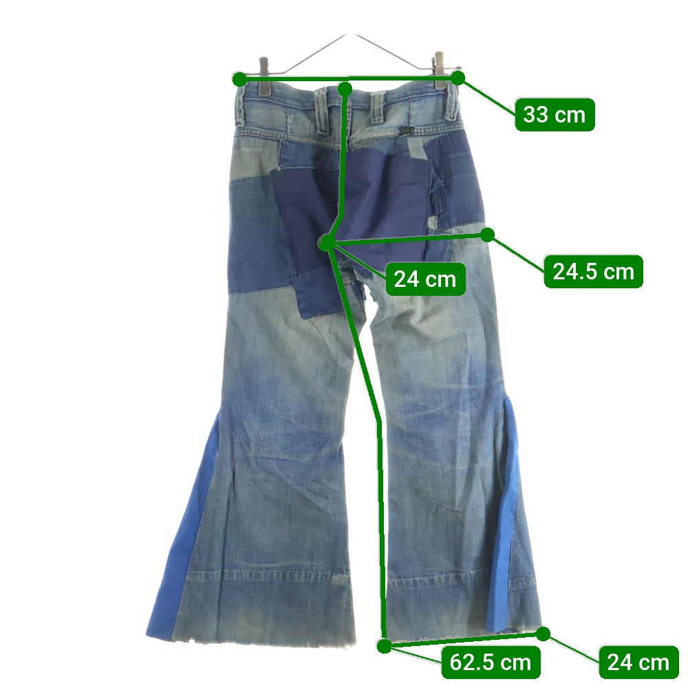 VINTAGE(ヴィンテージ) 70S WRANGLER パッチワークフレアデニム インディゴ