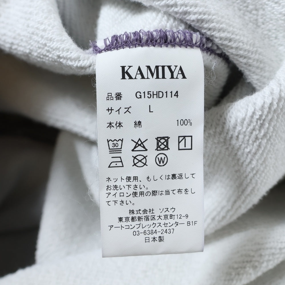 KAMIYA(カミヤ) 25AW TROMPE L'OEIL PRINT ZIP HOODIE ブリーチ加工 ジップアップパーカー パープル G15HD114-0