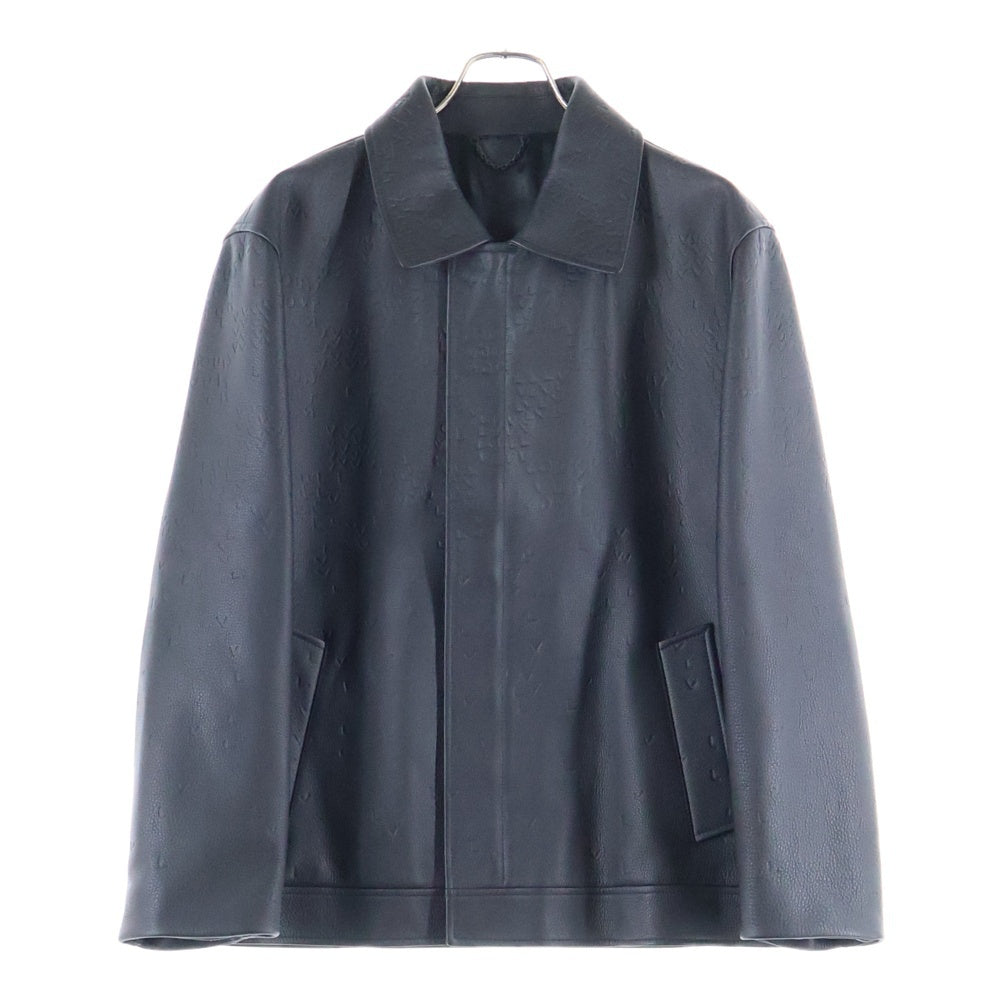 LOUIS VUITTON(ルイヴィトン) 22AW ダミエスプレッドジップレザージャケット RM222M RMT HNL08W ブラック