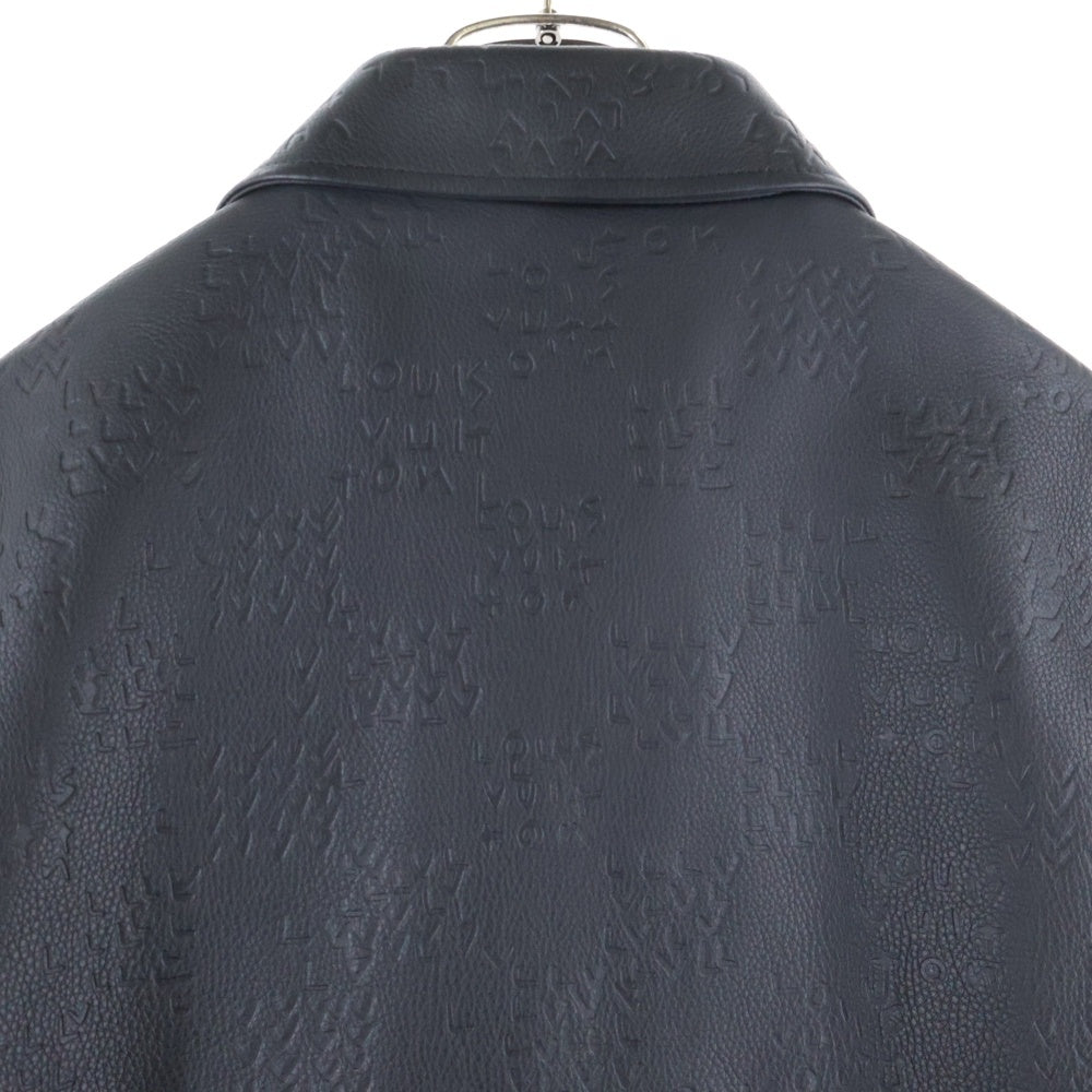 LOUIS VUITTON(ルイヴィトン) 22AW ダミエスプレッドジップレザージャケット RM222M RMT HNL08W ブラック