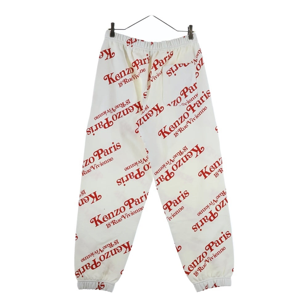 KENZO(ケンゾー) 24SS×VERDY JOG PANTS FE58PA6034MG ヴェルディ ロゴプリント スウェットジョッグパンツ ホワイト/レッド レディース