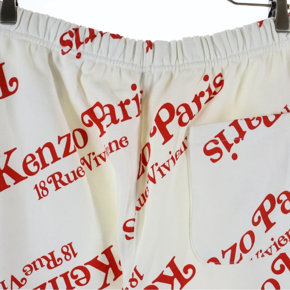 KENZO(ケンゾー) 24SS×VERDY JOG PANTS FE58PA6034MG ヴェルディ ロゴプリント スウェットジョッグパンツ ホワイト/レッド レディース