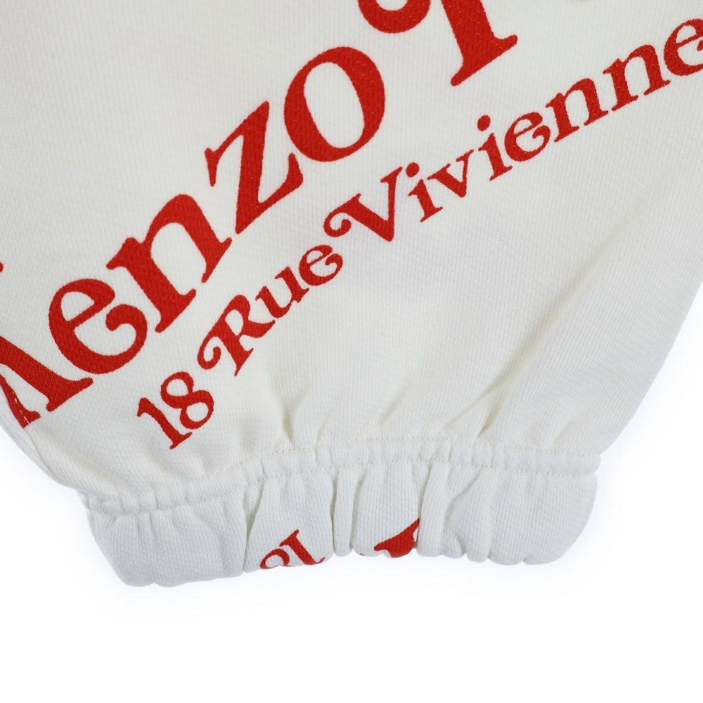 KENZO(ケンゾー) 24SS×VERDY JOG PANTS FE58PA6034MG ヴェルディ ロゴプリント スウェットジョッグパンツ ホワイト/レッド レディース