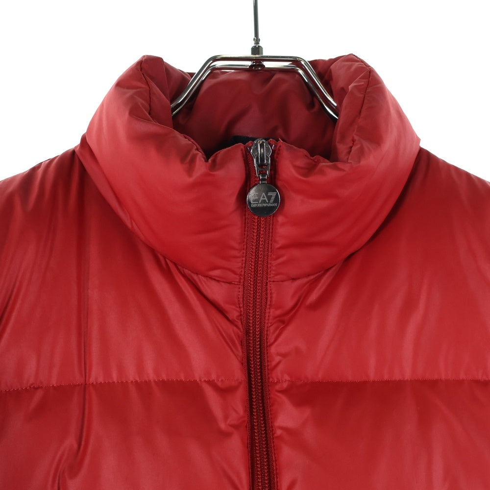 EA7(イーエーセブン) エンブレムパッチナイロンダウンジャケット レッド