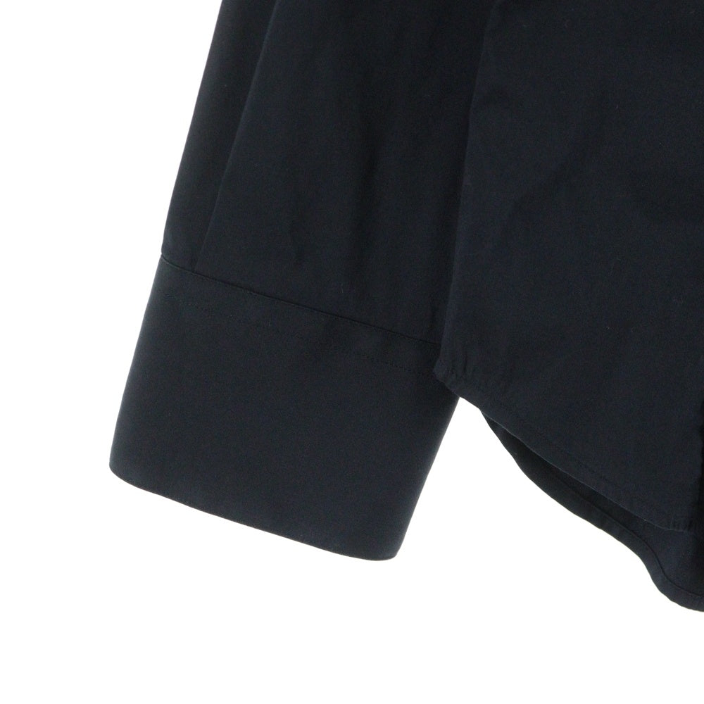 EMPORIO ARMANI(エンポリオアルマーニ) コットンダブルカラー長袖シャツ ブラック