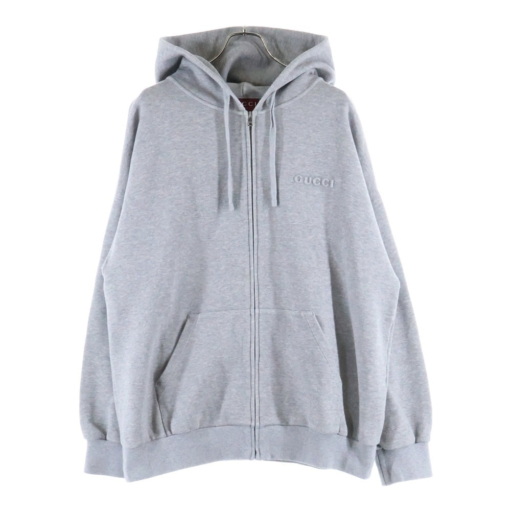 新品*GUCCI グッチ ラベル付き コットン ジャケット パーカー  グレー GUCCI(グッチ) コットンジャージジップアップスウェットパーカー
