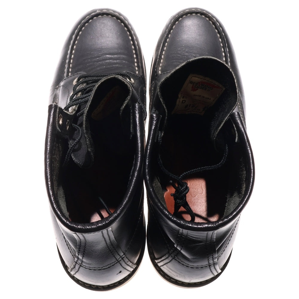 RED WING(レッド ウイング) PLAIN TOE プレートゥ ハイカット レザーシューズ ブラック 8179