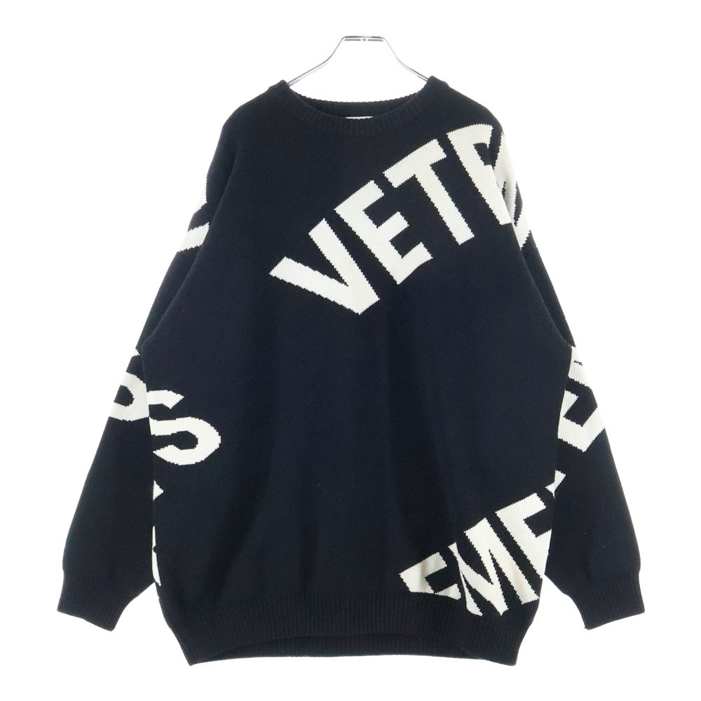 VETEMENTS(ヴェトモン) GIANT LOGO SWEATER ジャイアントロゴセーター ニット UE52KN400B ブラック
