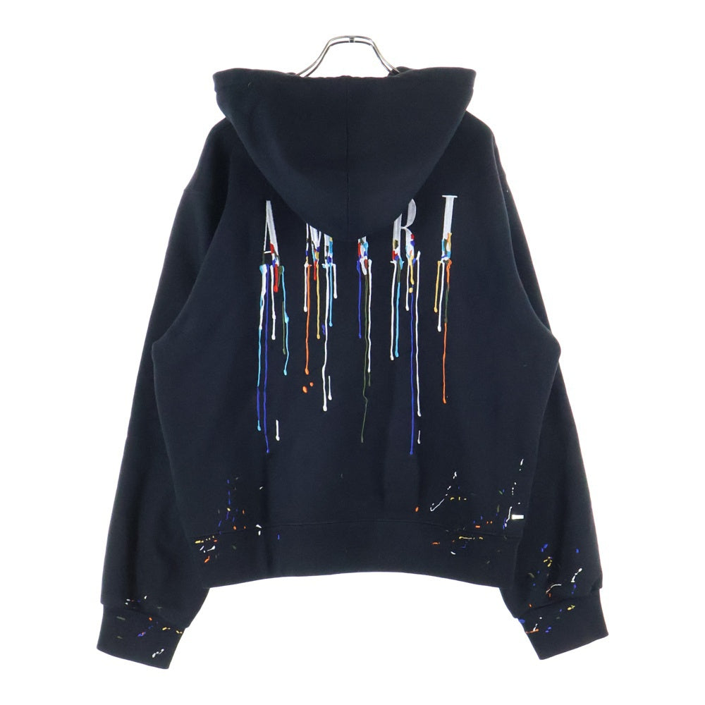 AMIRI(アミリ) Paint Drip Hoodie ロゴペイントドリップ プルオーバーパーカー ブラック