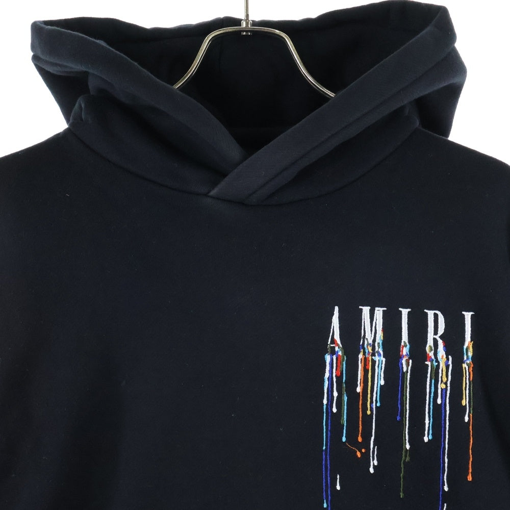 AMIRI(アミリ) Paint Drip Hoodie ロゴペイントドリップ プルオーバーパーカー ブラック