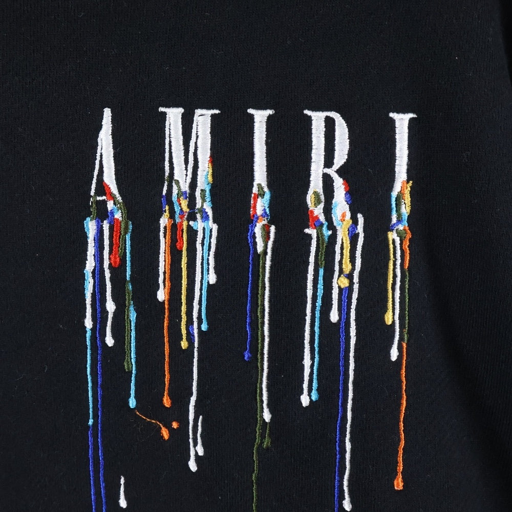 AMIRI(アミリ) Paint Drip Hoodie ロゴペイントドリップ プルオーバーパーカー ブラック