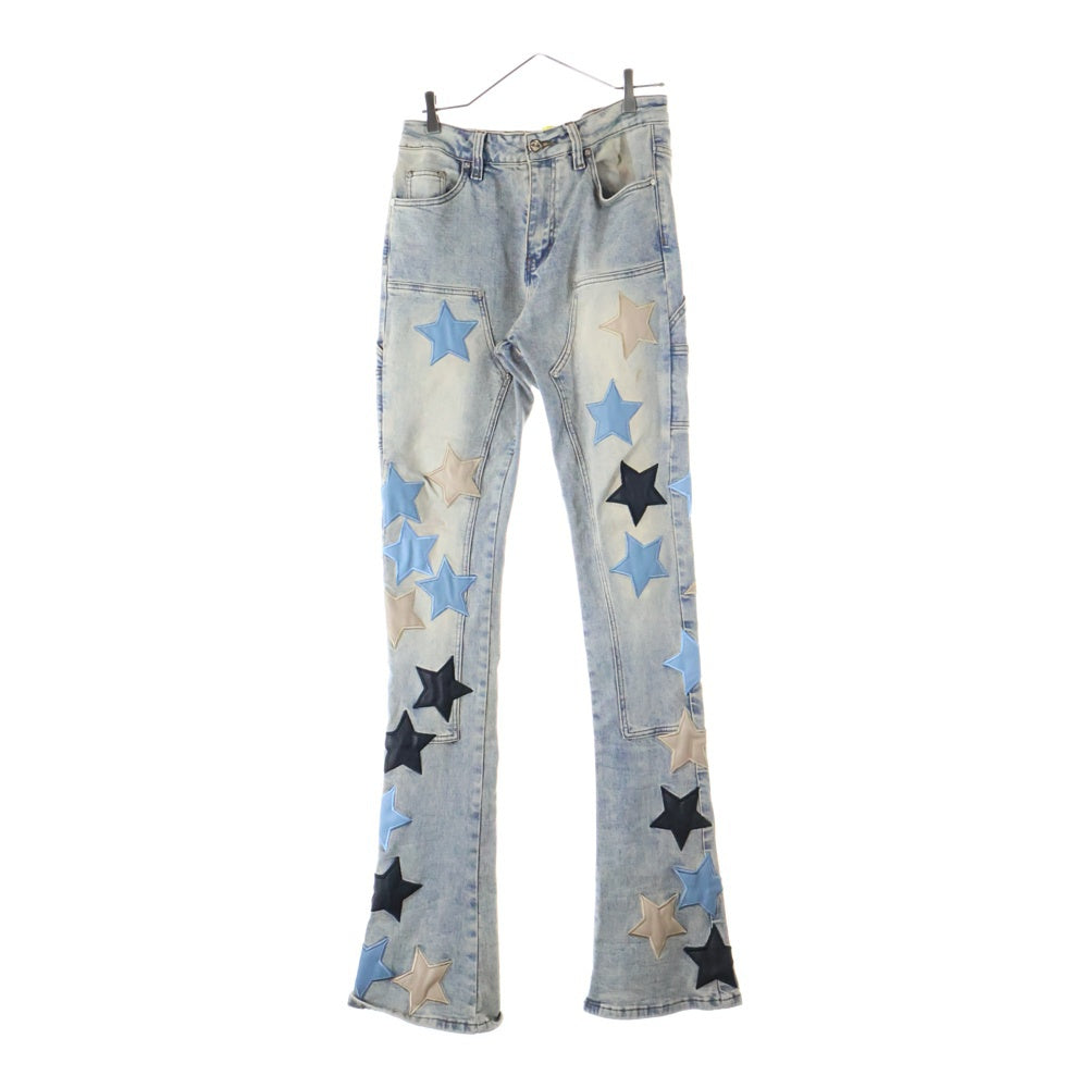 GUAPI(グアピ) STAR PATCH SLIM JEANS スターパッチスリムジーンズ ダブルニー インディゴ