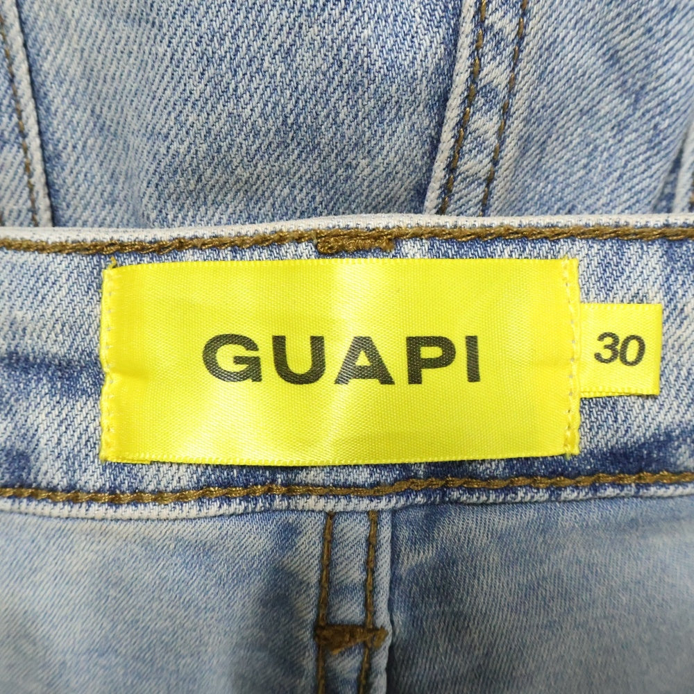 GUAPI(グアピ) STAR PATCH SLIM JEANS スターパッチスリムジーンズ ダブルニー インディゴ