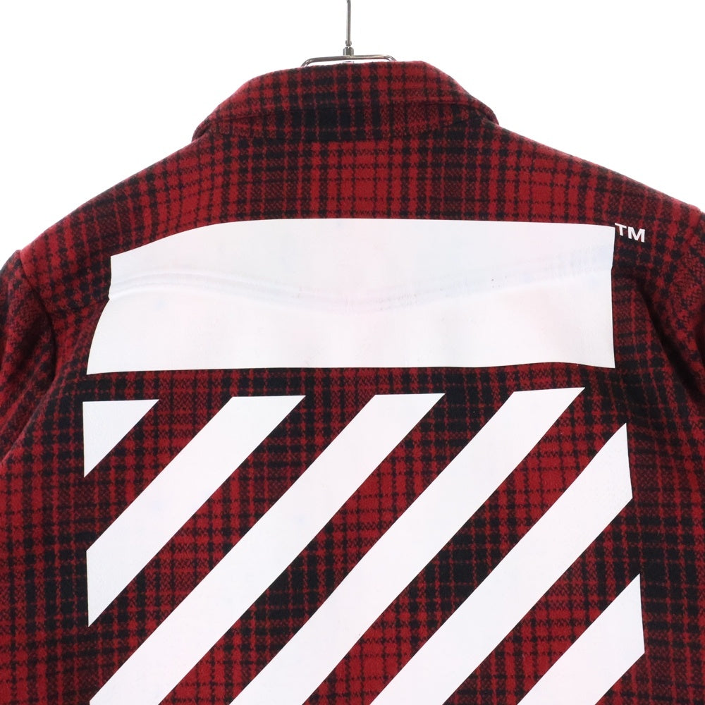 OFF-WHITE(オフホワイト) 19SS バックロゴ ウールチェックシャツ 長袖シャツ レッド