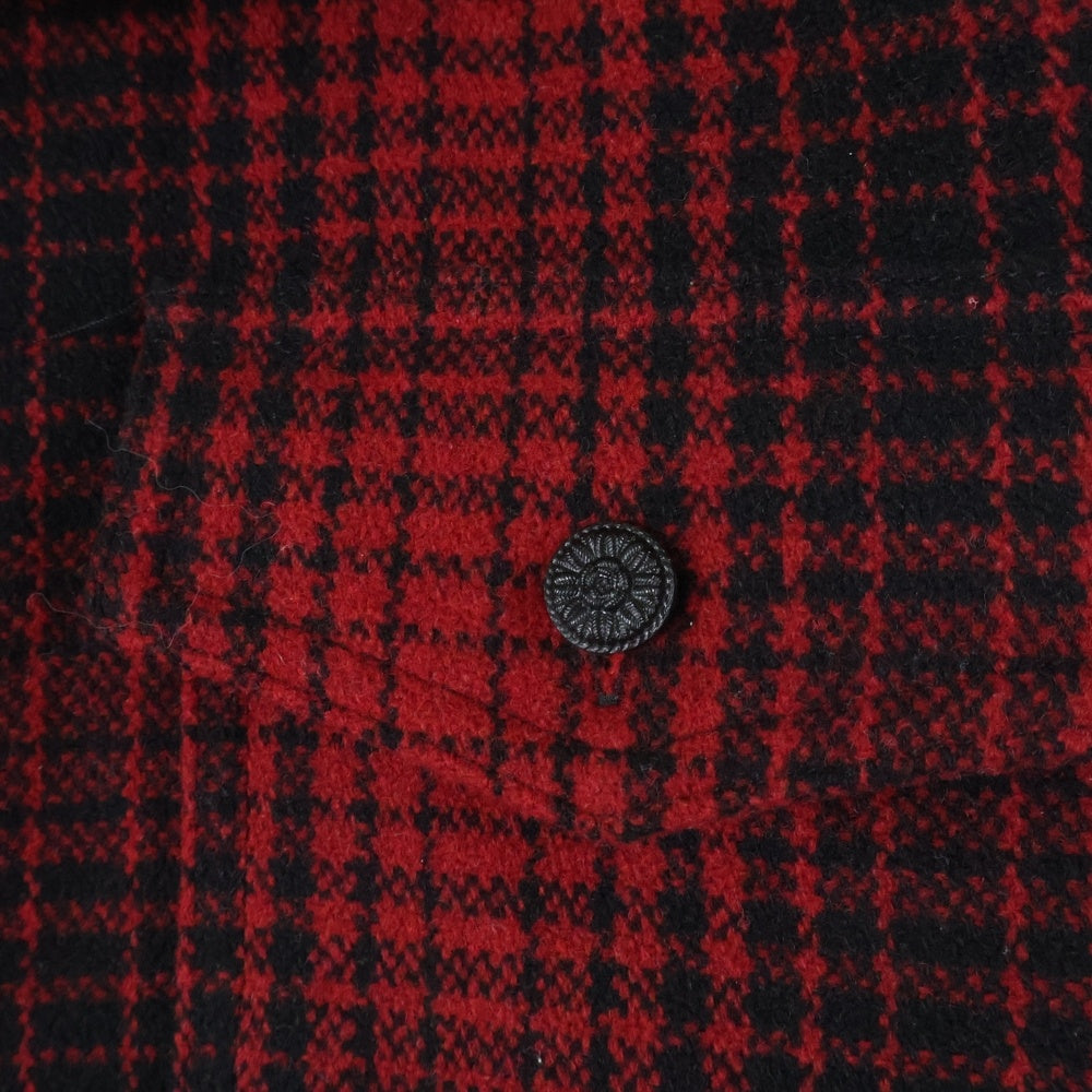 OFF-WHITE(オフホワイト) 19SS バックロゴ ウールチェックシャツ 長袖シャツ レッド