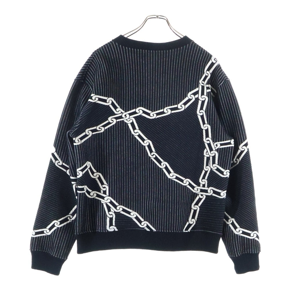 LOUIS VUITTON(ルイヴィトン) 20SS 3Dエフェクト チェーンストライプキルテッドクルーネックトレーナー RM201M TCA HIY03W ブラック