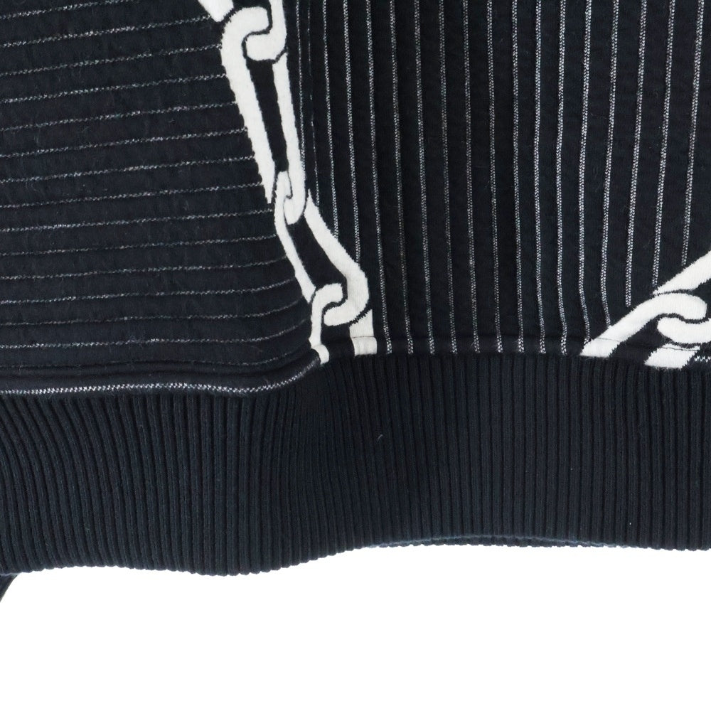 LOUIS VUITTON(ルイヴィトン) 20SS 3Dエフェクト チェーンストライプキルテッドクルーネックトレーナー RM201M TCA HIY03W ブラック