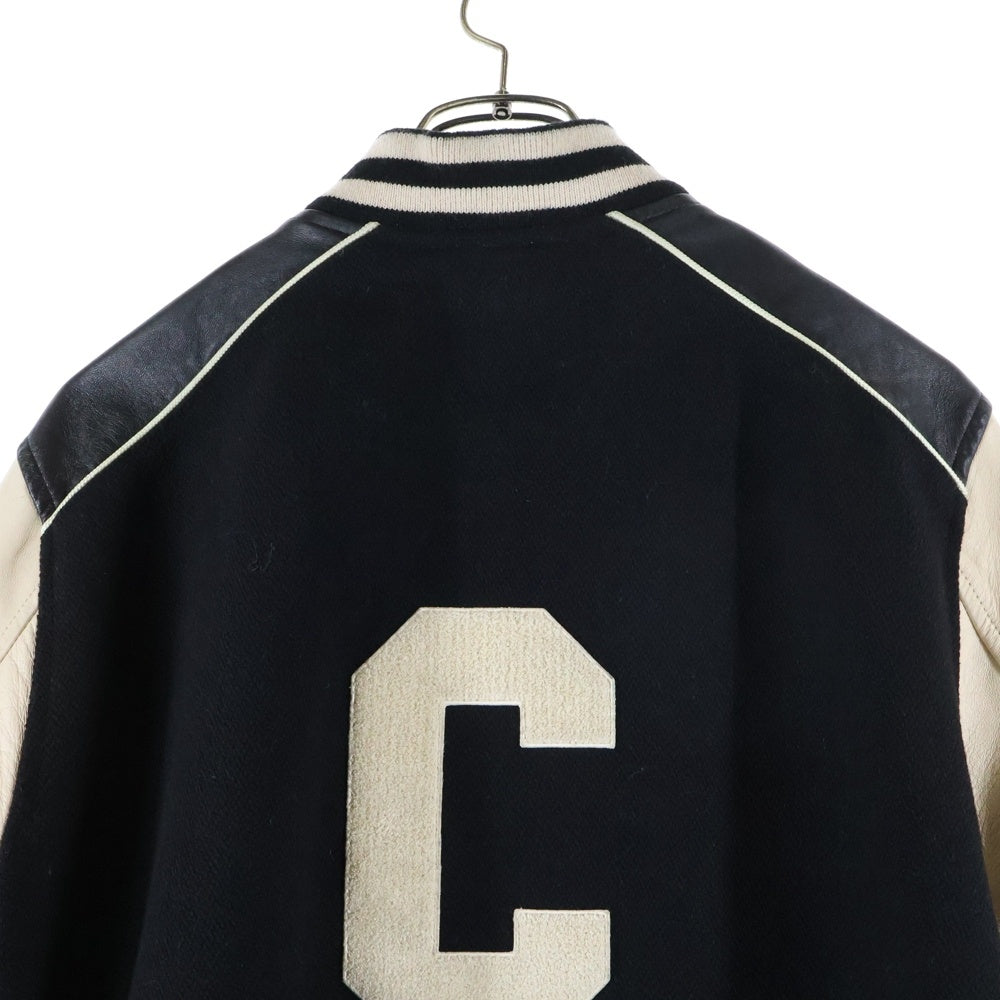 CELINE(セリーヌ) 22SS Classic Wool Teddy Jacket Cワッペンロゴ クラシックウール テディジャケット ブラック 2V56D896C