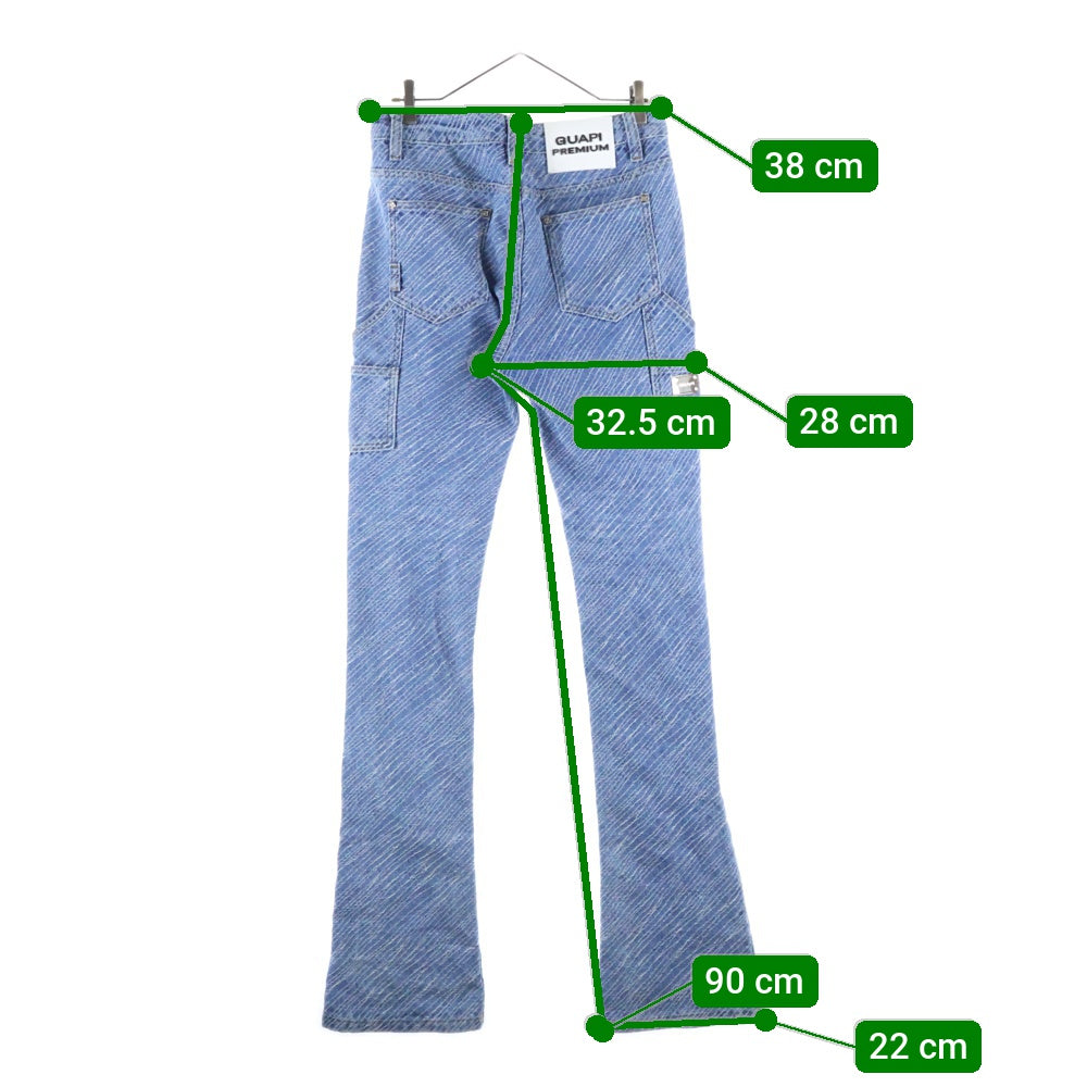 GUAPI(グアピ) FLARED DENIM ダブルニーフレアデニム インディゴ