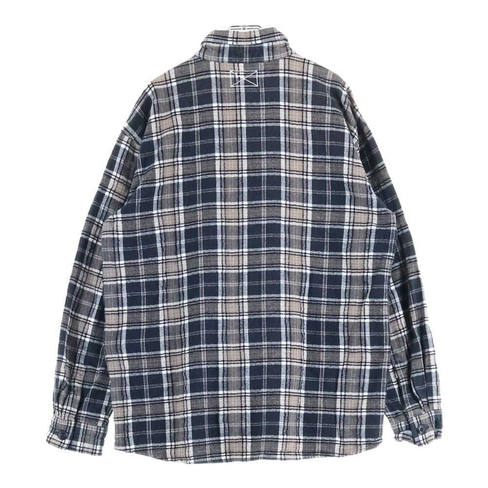 MLVINCE(メルヴィンス) flannel check shirt フランネルチェックシャツ 長袖シャツ ブラウン