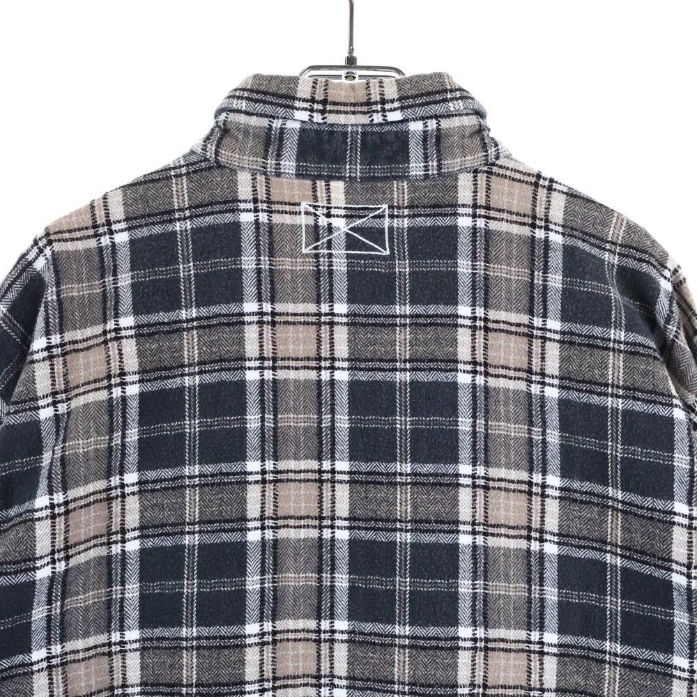 MLVINCE(メルヴィンス) flannel check shirt フランネルチェックシャツ 長袖シャツ ブラウン
