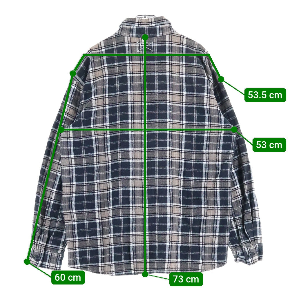 MLVINCE(メルヴィンス) flannel check shirt フランネルチェックシャツ 長袖シャツ ブラウン