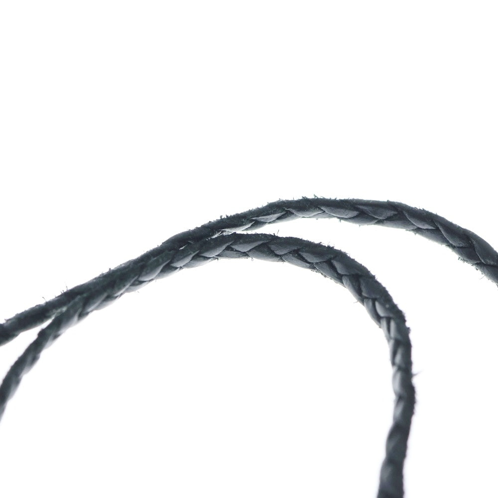CHROME HEARTS(クロムハーツ) SPIKE LEATHER BRAID スパイクレザーブレード レザーネックレス シルバー/ブラック