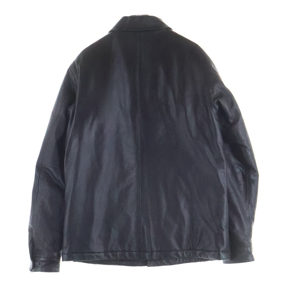 STUSSY(ステューシー) 13AW BRASS LEATHER COACH JACKET SSロゴ レザーコーチジャケット ブラック