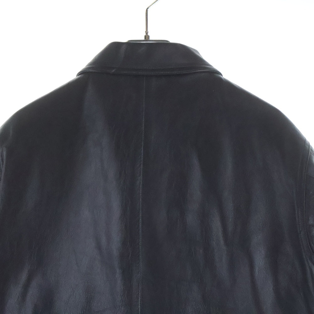 STUSSY(ステューシー) 13AW BRASS LEATHER COACH JACKET SSロゴ レザーコーチジャケット ブラック