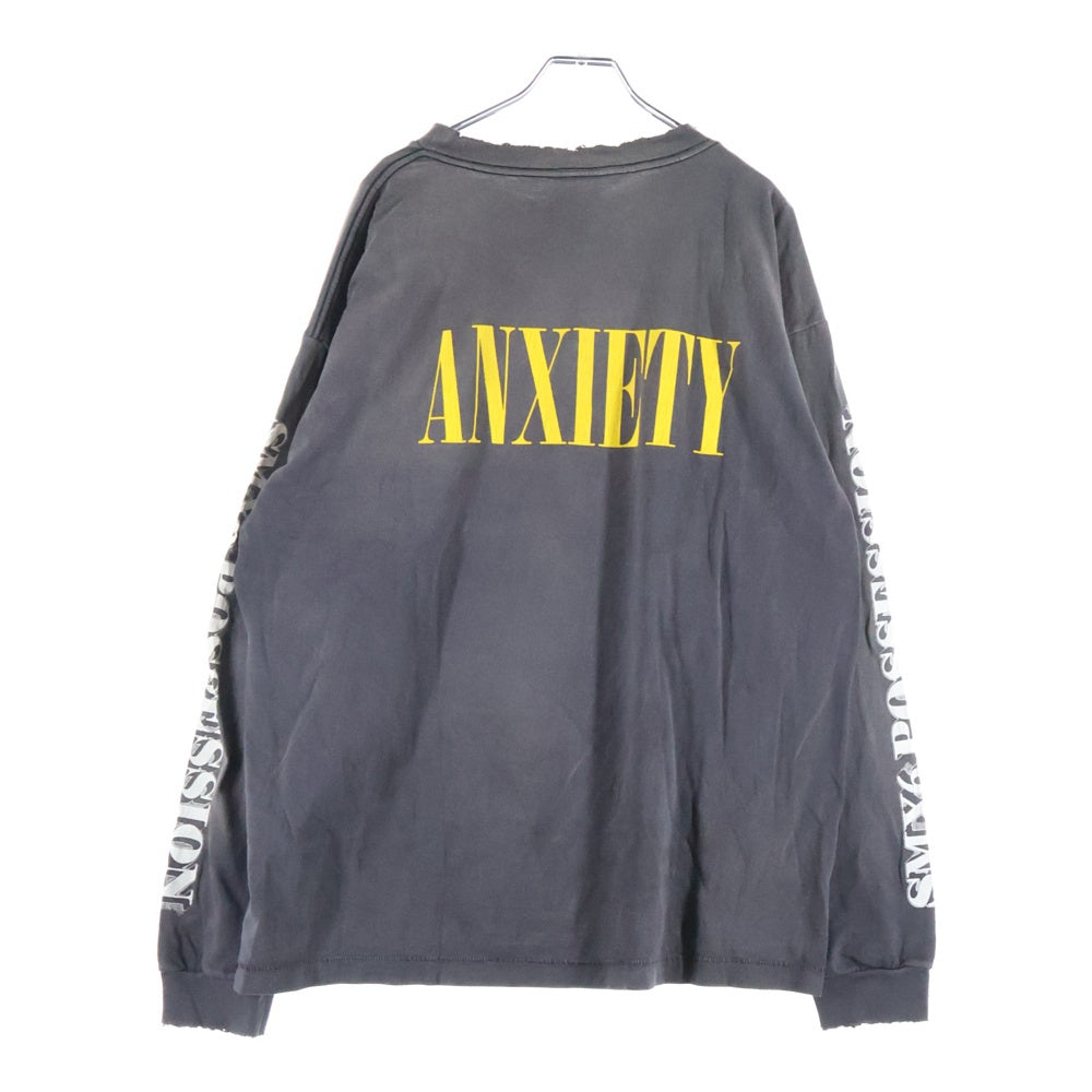SAINT MICHAEL(セントマイケル) 22AW ×Kosuke Kawamura KMR LS TEE ヴィンテージ加工 長袖Tシャツカットソー ブラック SM-A22-0000-083