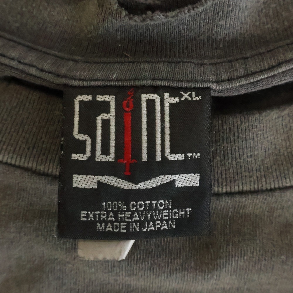 SAINT MICHAEL(セントマイケル) 22AW ×Kosuke Kawamura KMR LS TEE ヴィンテージ加工 長袖Tシャツカットソー ブラック SM-A22-0000-083