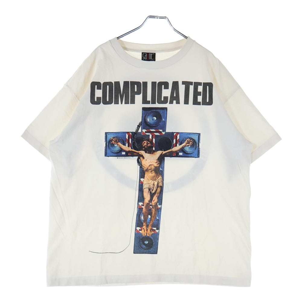 SAINT MICHAEL(セントマイケル) 23AW×河村康輔 COMPLICATED PRINT S/S TEE フロントプリント 半袖Tシャツ カットソー ホワイト SM-A23-0000-C18