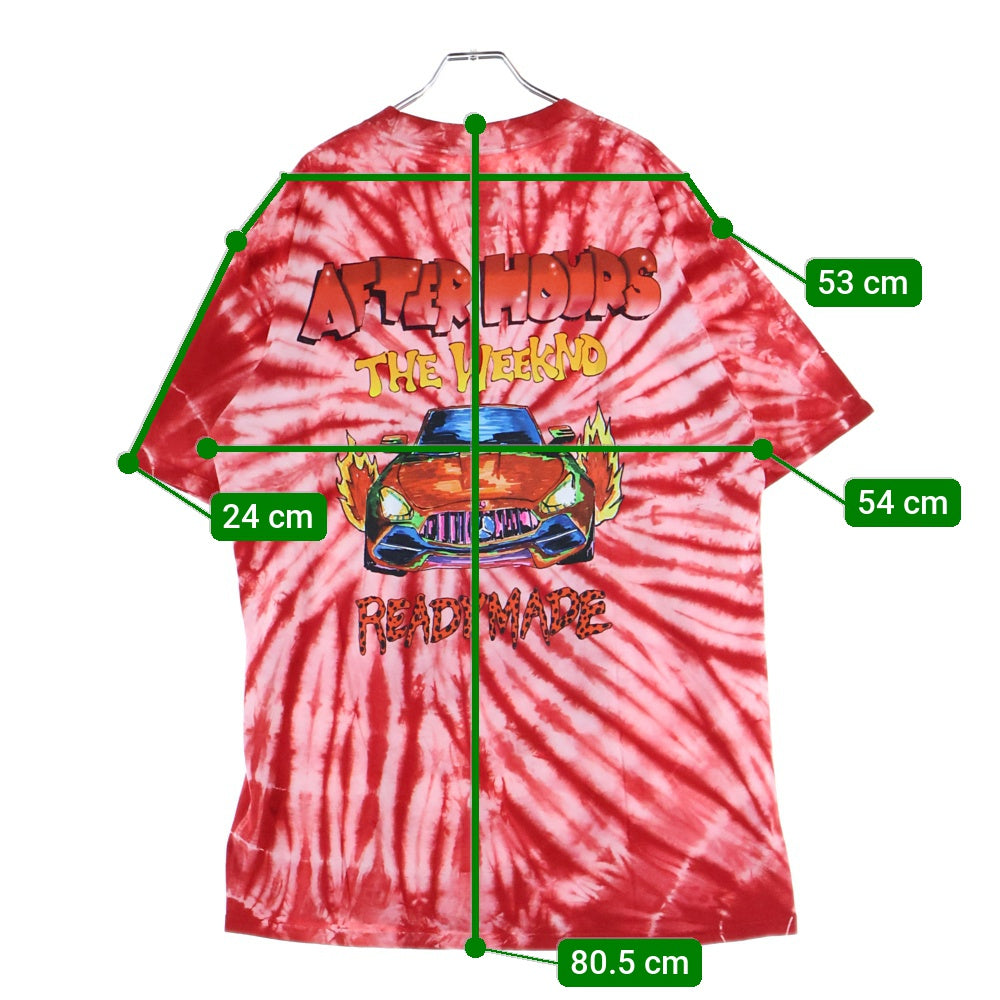 READY MADE(レディメイド) 20SS ×The Weekend ザ ウィークエンド 両面プリント半袖Tシャツカットソー レッド