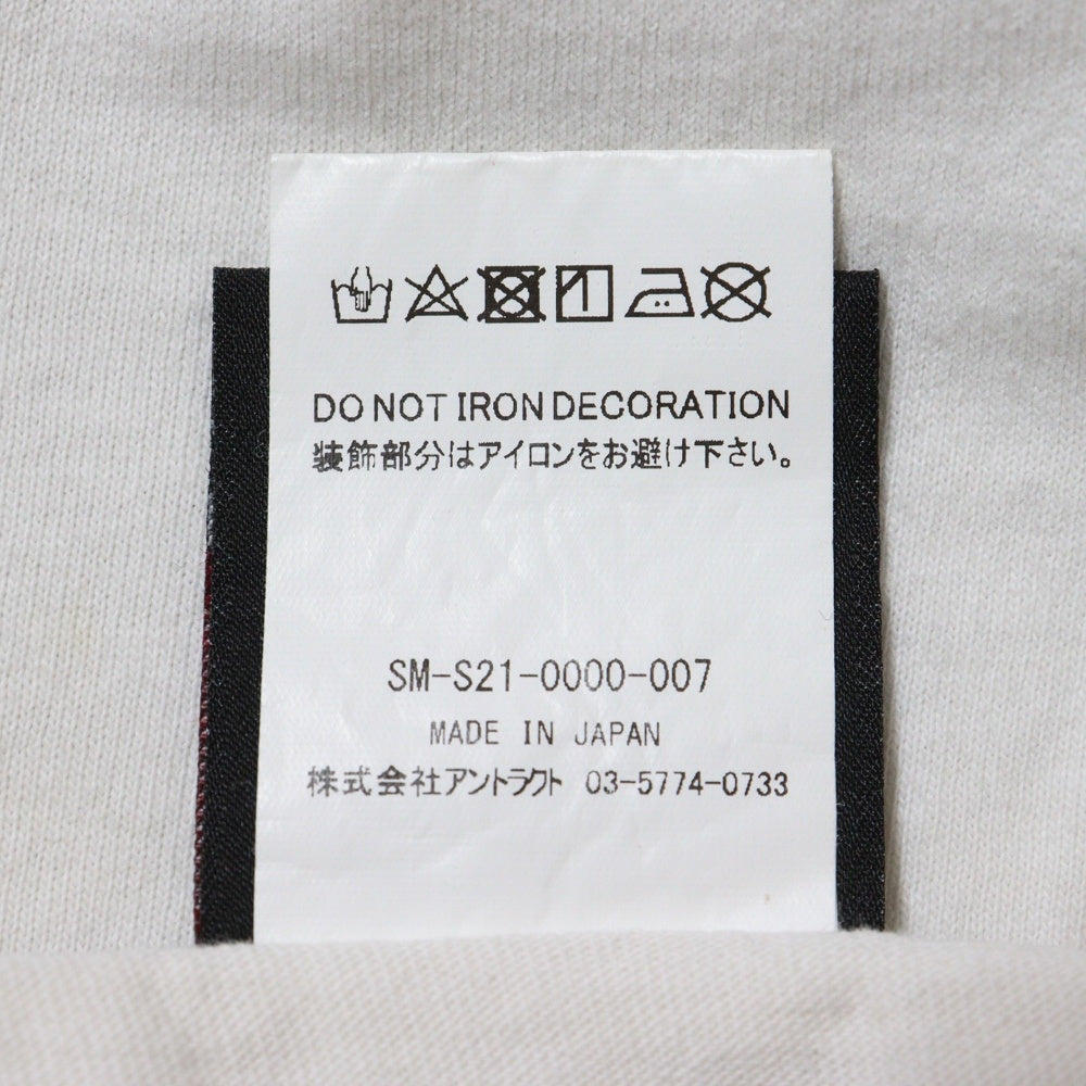 SAINT MICHAEL(セントマイケル) 21SS S/S TEE LOGO EMB ロゴプリント クルーネック 半袖Tシャツ カットソー ホワイト SM-S21-0000-007