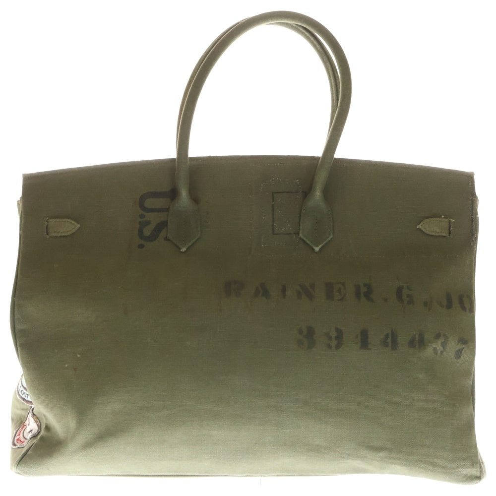 READY MADE(レディメイド) ×A LOVE MOVEMENT ワッペン装飾 トラベルバッグ トートバッグ カーキ