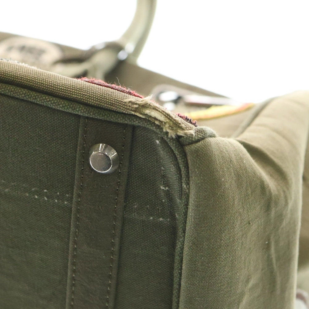 READY MADE(レディメイド) ×A LOVE MOVEMENT ワッペン装飾 トラベルバッグ トートバッグ カーキ