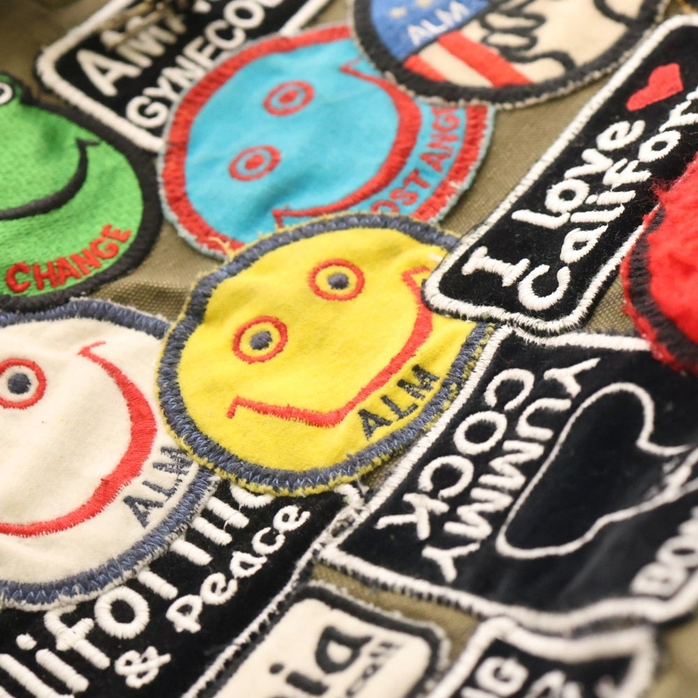 READY MADE(レディメイド) ×A LOVE MOVEMENT ワッペン装飾 トラベルバッグ トートバッグ カーキ