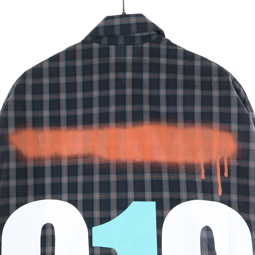 Marvine Pontiak shirt makers(マーヴィンポンティアックシャツメイカーズ) サイドジップスリット チェックシャツ ブラック