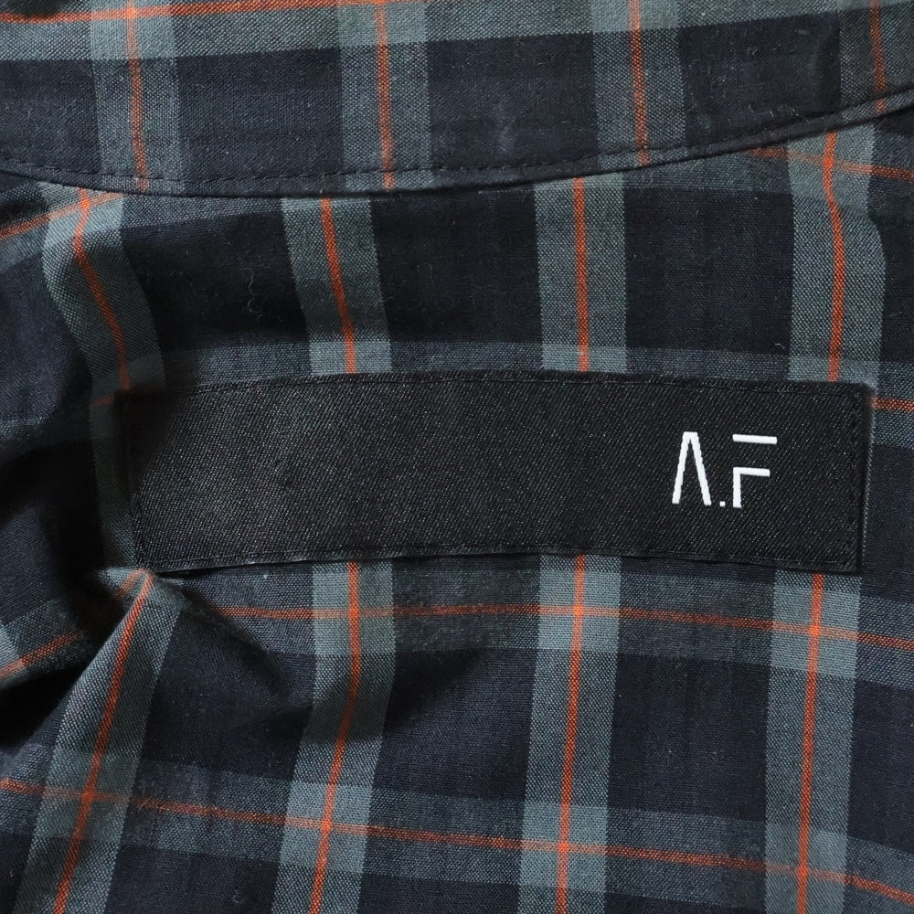 Marvine Pontiak shirt makers(マーヴィンポンティアックシャツメイカーズ) サイドジップスリット チェックシャツ ブラック