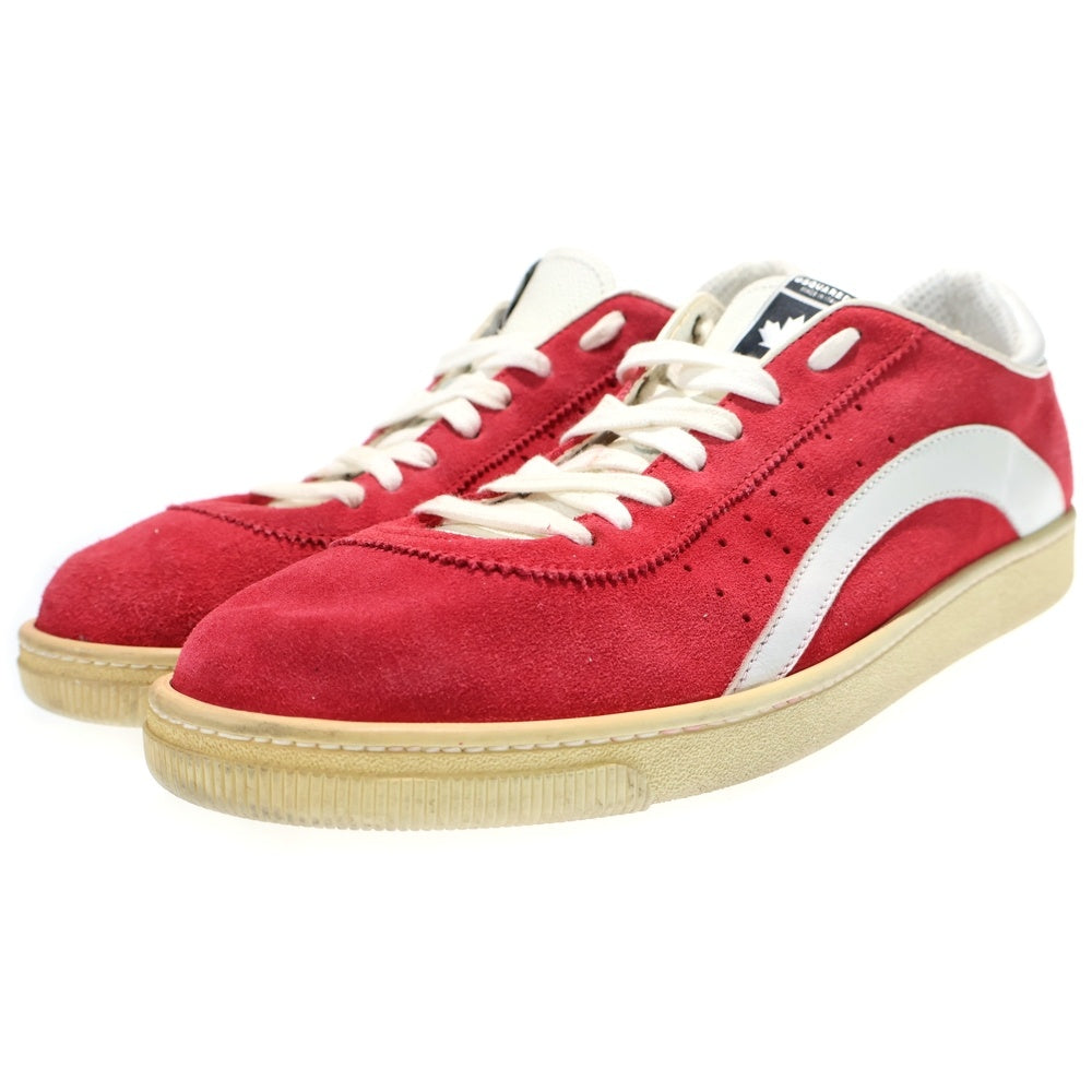 DSQUARED2(ディースクエアード) スエード ローカットスニーカー レッド