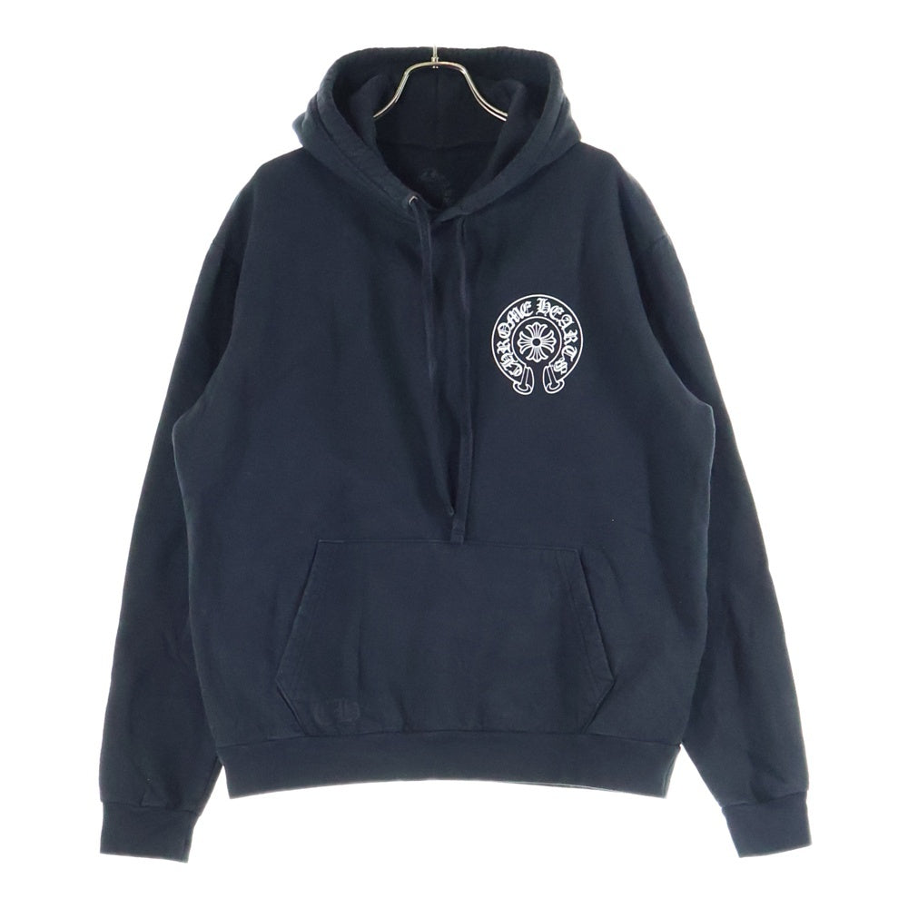 CHROME HEARTS(クロムハーツ) SWTSHRT PLVR マリブ限定 バックホースシュープリント プルオーバーパーカー ブラック
