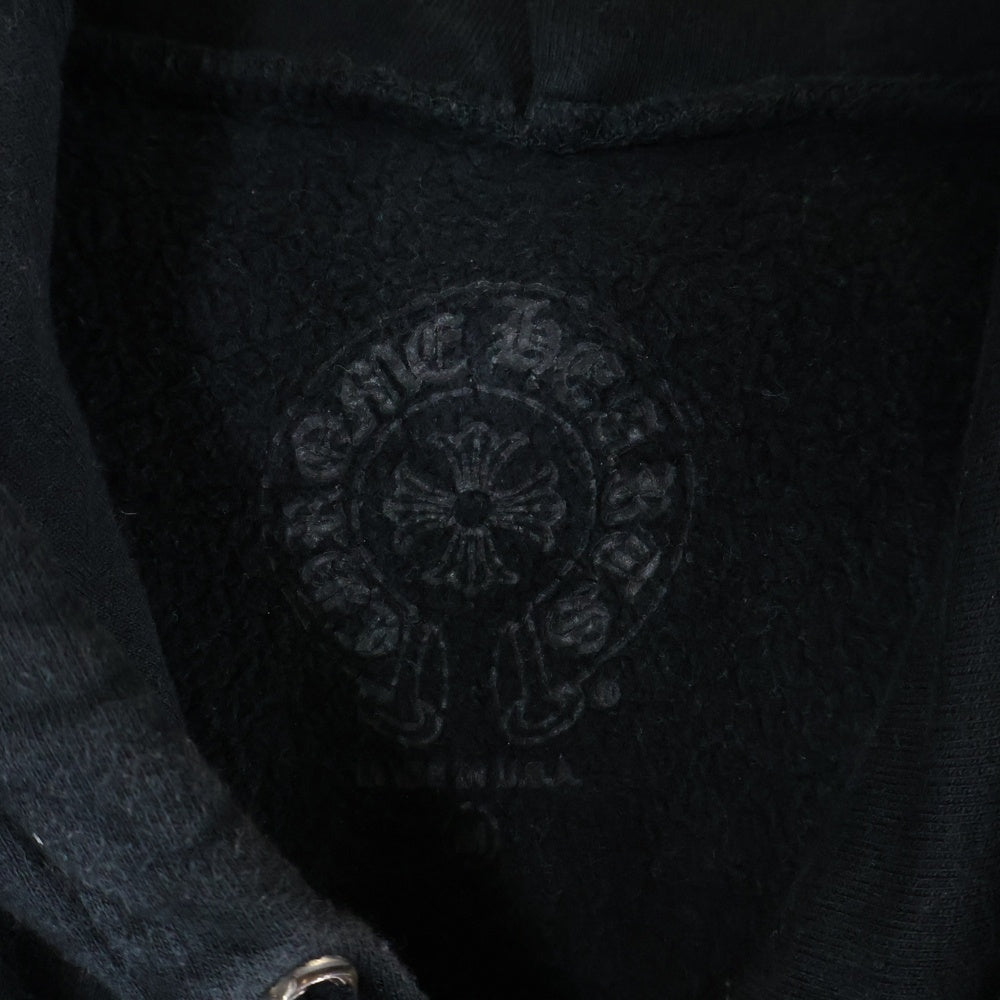 CHROME HEARTS(クロムハーツ) SWTSHRT PLVR マリブ限定 バックホースシュープリント プルオーバーパーカー ブラック